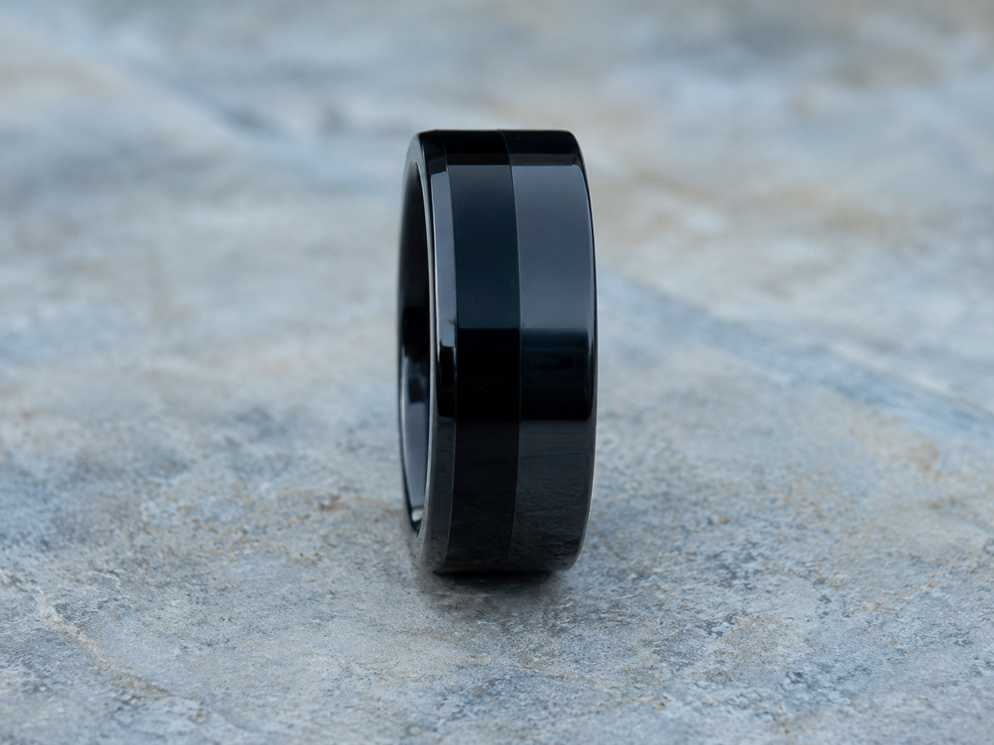 Back in Black   Black graphite in Black Ceramic Band