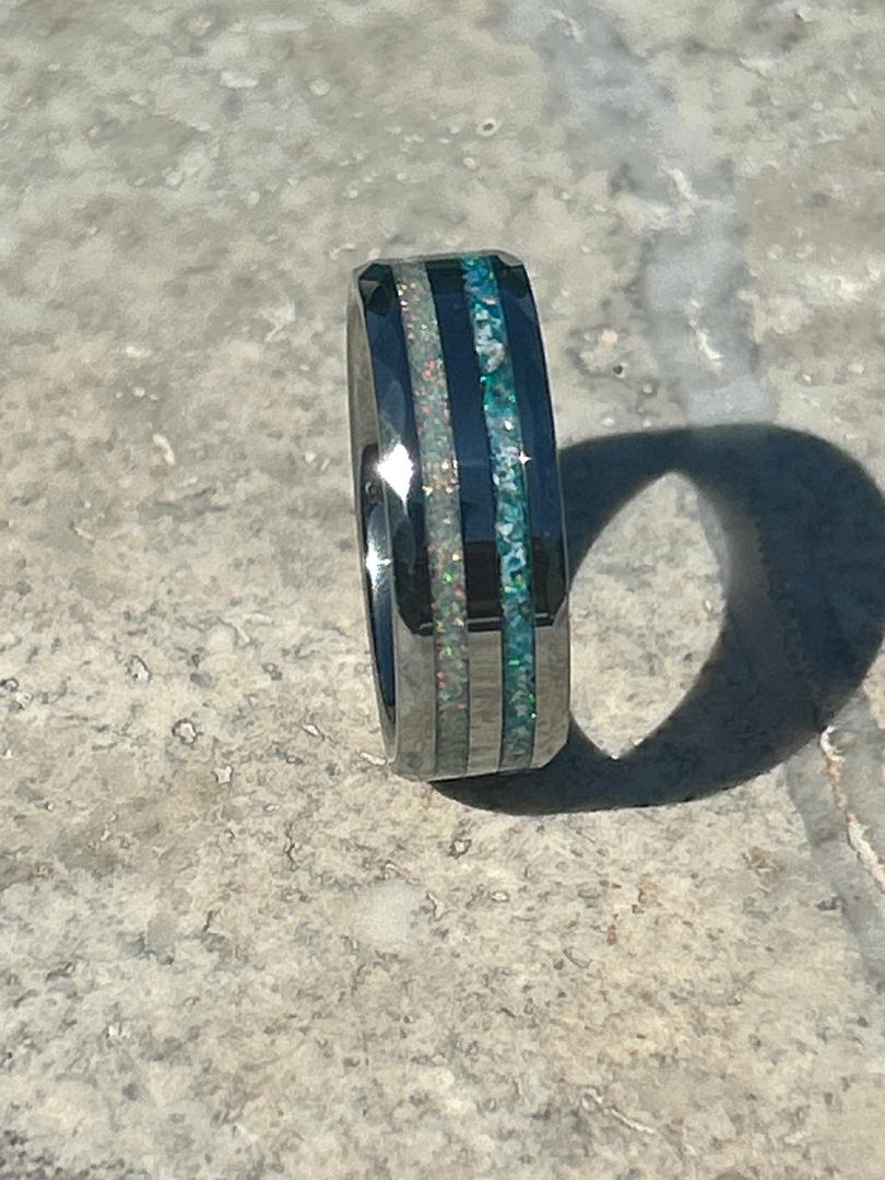 Custom Memorial Ring – Ash Inlay