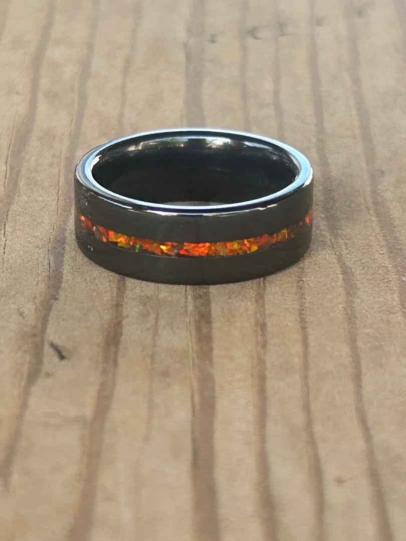 Blood Orange Opal — Black Ceramic